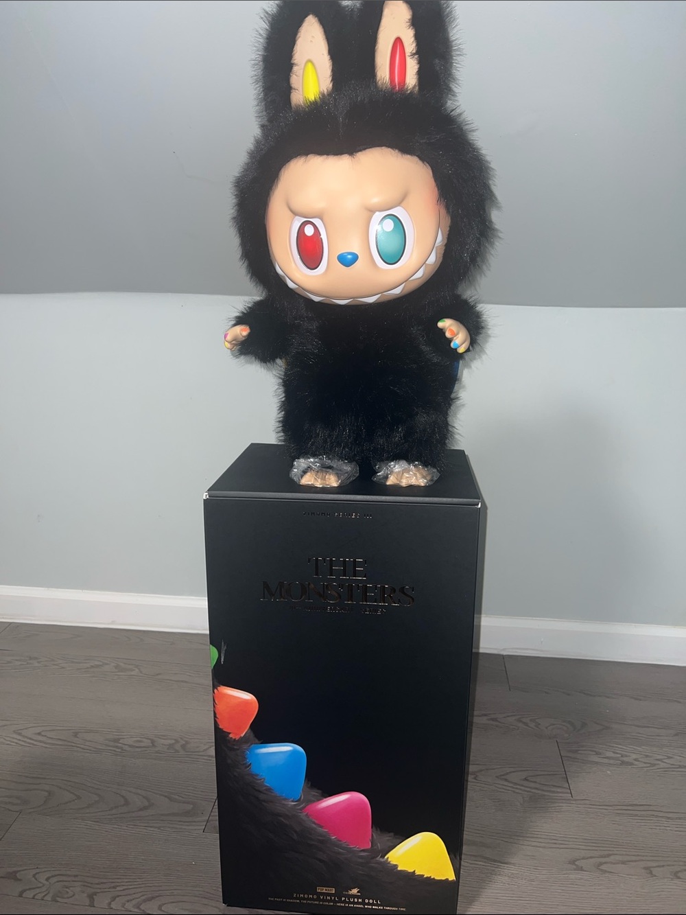AUTHENTIC 💯 % ~ The Monsters Plush Monster Figure - Black with Multicolor Face